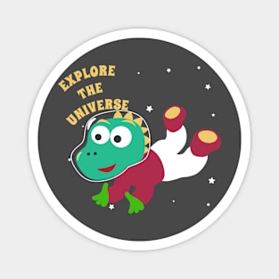 Cute dinosaur astronaut. Magnet